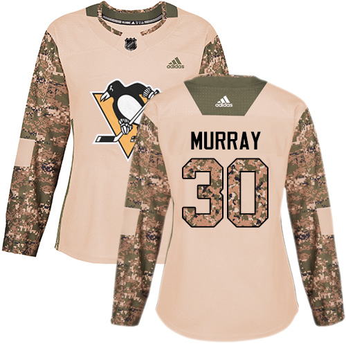 Adidas Penguins #30 Matt Murray Camo Authentic Veterans Day Women's Stitched NHL Jersey - Click Image to Close